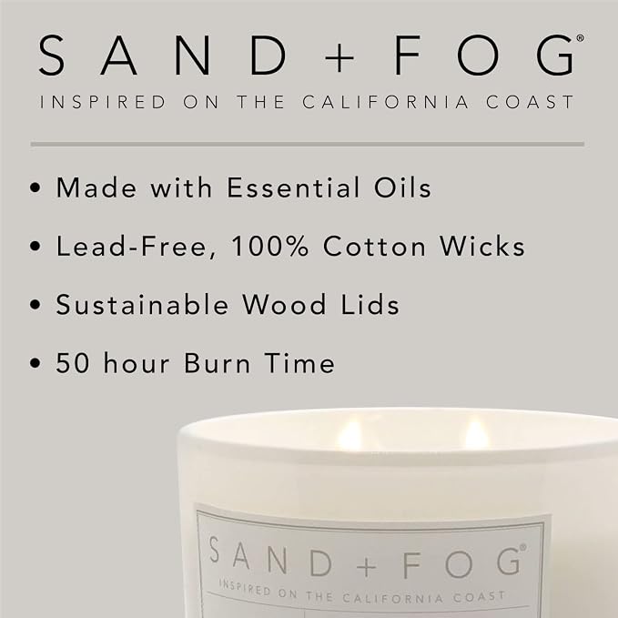 Sand + Fog Scented Candles - Harvest Wreath - Additional Scents and Sizes - 3 Wicks 100% Cotton Lead-Free - Luxury Air Freshening Jar Candles - Perfect Home Decor - 21 oz