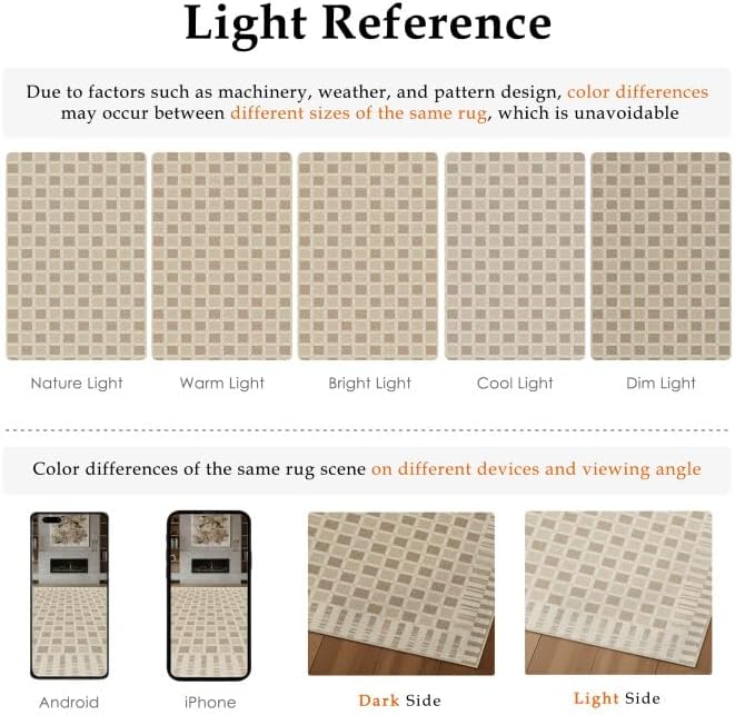 PureCozy Machine Washable Brown 6x9 Area Rugs for Living Room Modern Soft Large Checkered Rug Non-Slip Low Pile Accent Indoor Office Carpet for Bedroom Dining Room Nursery Classroom