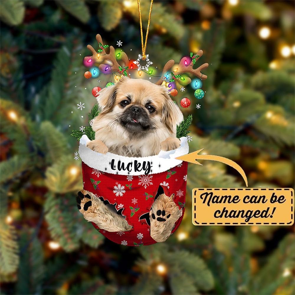 Tibetan Spaniel Christmas Tree Ornament, Pocket Dog Lovers Gift Idea, Xmas Decor for Tree