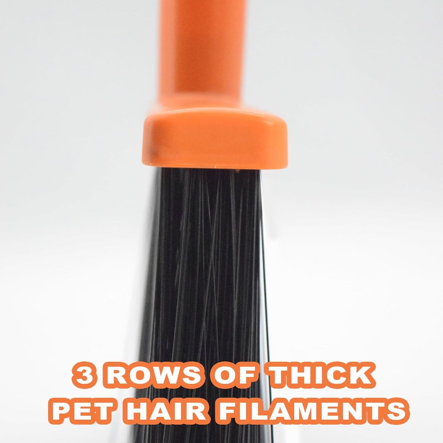 Small Broom Stiff Bristles Brush with Long Handle Indoor or Outdoor Compact Broom for Sweeping Patio Garage Garden,Deck,Concrete Floor,Bathroom (Orange)