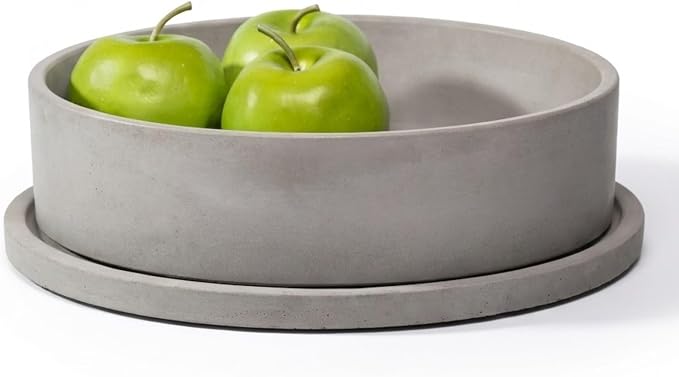 Simon Brothers Large Concrete Fruit Bowl – Modern Decorative Bowl for Kitchen Counter, Dining Table & Entryway Decor