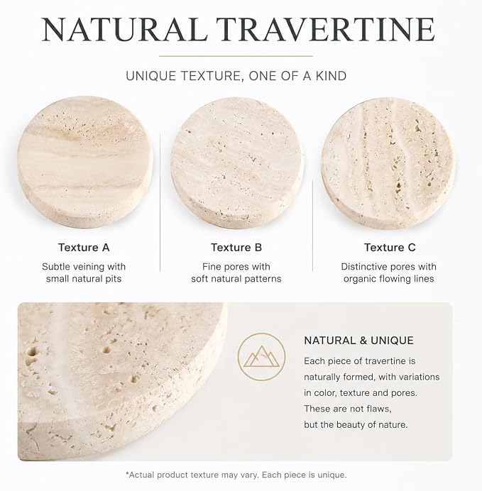 Koville Marble Jewelry Dish, Small Round Trinket Dish for Ring Necklace Earring, 4" Decorative Dish, Natural Stone Soap Dish for Bathroom Kitchen