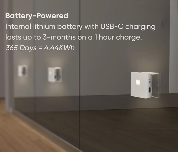 Wyze Lifestyle Rechargeable Night Lights with Dusk to Dawn & Motion Sensors, Warm & Soft White Stair Lights for Bathroom, Hallway, Linkable, Magnetic Mount, 9 Pack