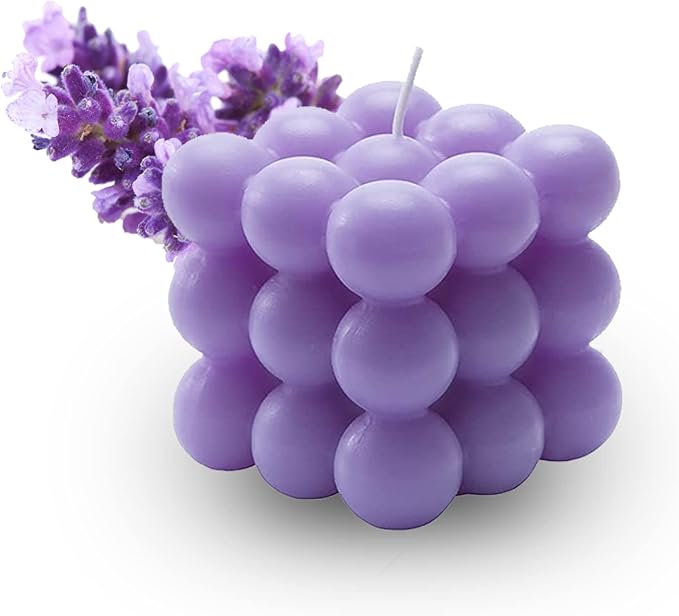 Bubble Candle - Cube Soy Wax Candles, Home Decor Candle, Scented Candle Set 1 Pieces, Home Use and Gifting (Purple) Christmas Gifts