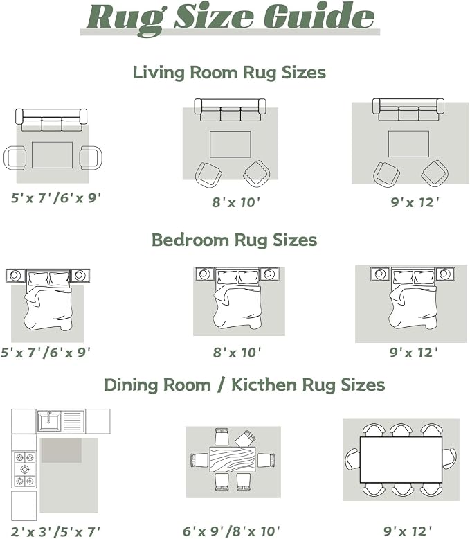 Area Rug 6x9 Washable Rug, Vintage Boho Medallion Rugs Non-Slip Soft Low Pile Large Distressed Rug Indoor Retro Carpet for Living Room Bedroom Dining Room Home Office (Vintage Green, 6'x9')