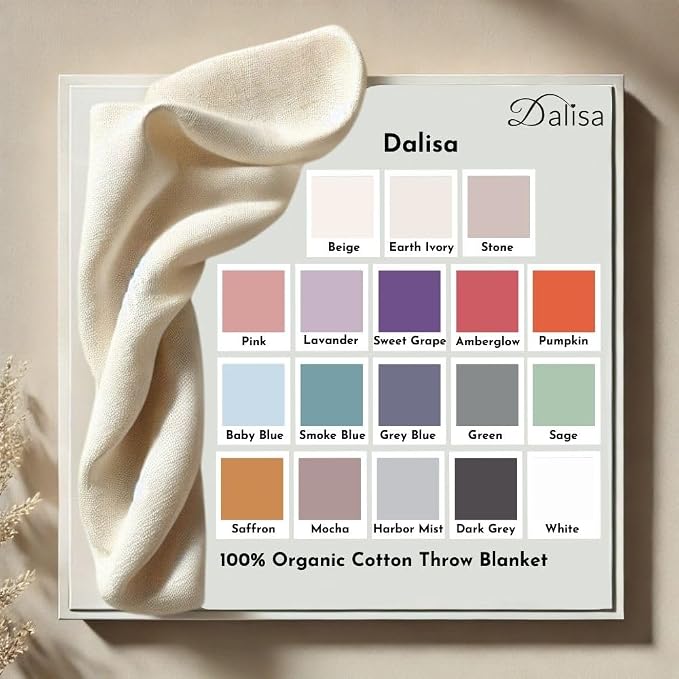 Dalisa 100% Organic Turkish Cotton Throw Blanket - GOTS Certified, Cozy - Perfect for Couch, Bed, and Home Decor - Boho Vintage Knit Alina (Mocha Meringue, 60x80)