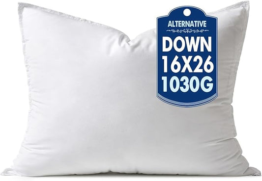 MIULEE 16x26 Synthetic Down Alternative Pillow Insert Decorative Throw Pillow 16 x 26 Inch Body Bed Sleeping Ultra Soft Fluffy Form for Sofa Couch Bed