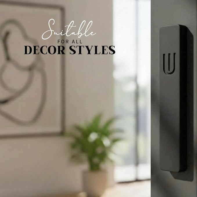 SURI Mezuzah for Door with Scroll – 6 Inch Modern Mezuzah Case with Non Kosher Scroll Included, Fits up to 5” Scroll, Easy Adhesive Installation, Gift Box Included