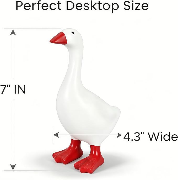 Desk Goose 7 Inches Desktop Goose Statue with Magnetic Beak, Funny Office Decor & Cute Home Desk Decoration Gift for Women
