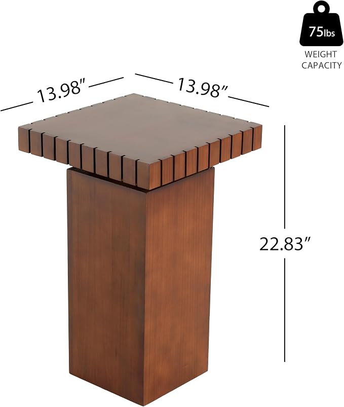Christopher Knight Home Sidas Modern Square Side Table, Living Room Sofa End Table, Small Coffee Table, No Assembly Needed, Walnut