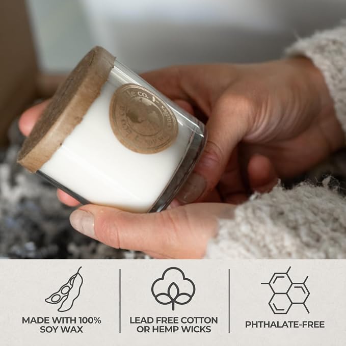 ECO CANDLE CO. Recycled Candle, Grass Stain, 6 oz. - Scents of Fresh Cut Grass - 100% Soy Wax, No Lead, Kraft Paper Label & Lid, Hand Poured, Phthalate Free, Midwest Grown Soybeans