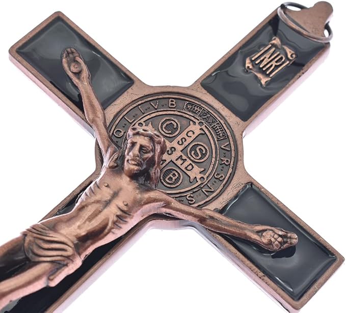 MTYIQS 19.5x9.5cm Crucifix Wall Cross Catholic Saint Cross Jesus Christ Vintage Wall Hanging Cross for Home Decor Wall Cross