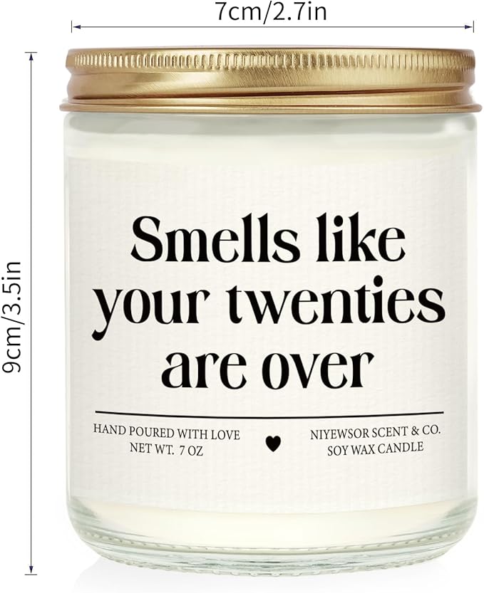Niyewsor 30th Birthday Gifts for Women Men, Thirty Birthday Candle, 1996 30th Birthday Decorations for Her Him, 30 Year Old Bday Gifts for Friend, Sister, Wife, Husband, Handmade, 7oz