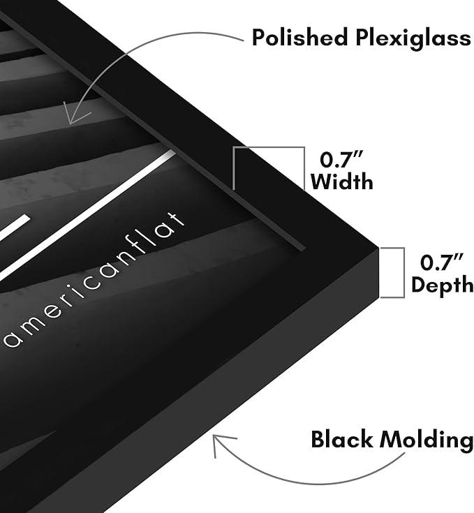 Americanflat 24x32 Poster Frame with Polished Plexiglass - Streamline Collection - Thin Border Picture Frame for Wall Display - Hanging Hardware Included - Black