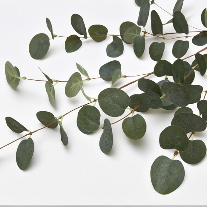 12 Pcs 27" Eucalyptus Stems Greenery Stems Eucalyptus Leaf Spray in Green Silk Plastic Plants Floral Artificial Plants for Home Party Wedding Decoration(Dark Green)