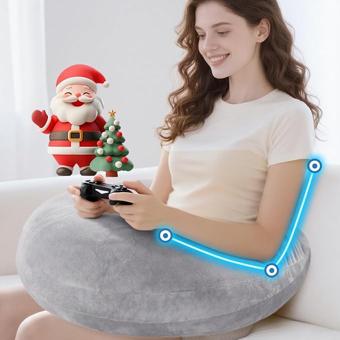 vamorry Gaming Pillow Arm Support Pillow for Bed & Sofa: Ergonomic U-Shaped Lap Pillow with Elbow Rest for Adults & Kids - Reduces Arm Pain & Fatigue During Gaming, Reading, Working & Crocheting