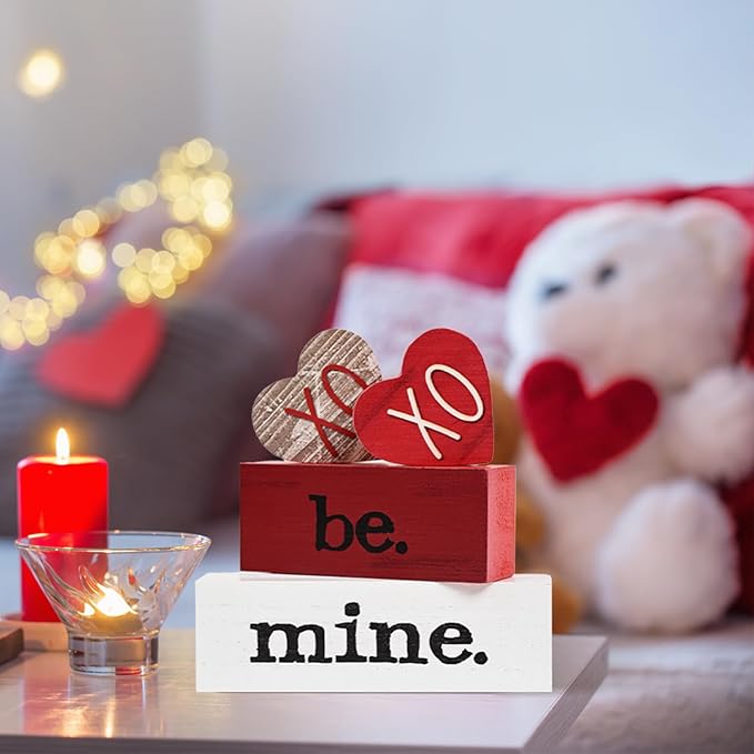 Smile Valentines Day Wooden Decoration, XOXO Be Mine Valentine's Day Tabletop Sign, Galentines Day Gift