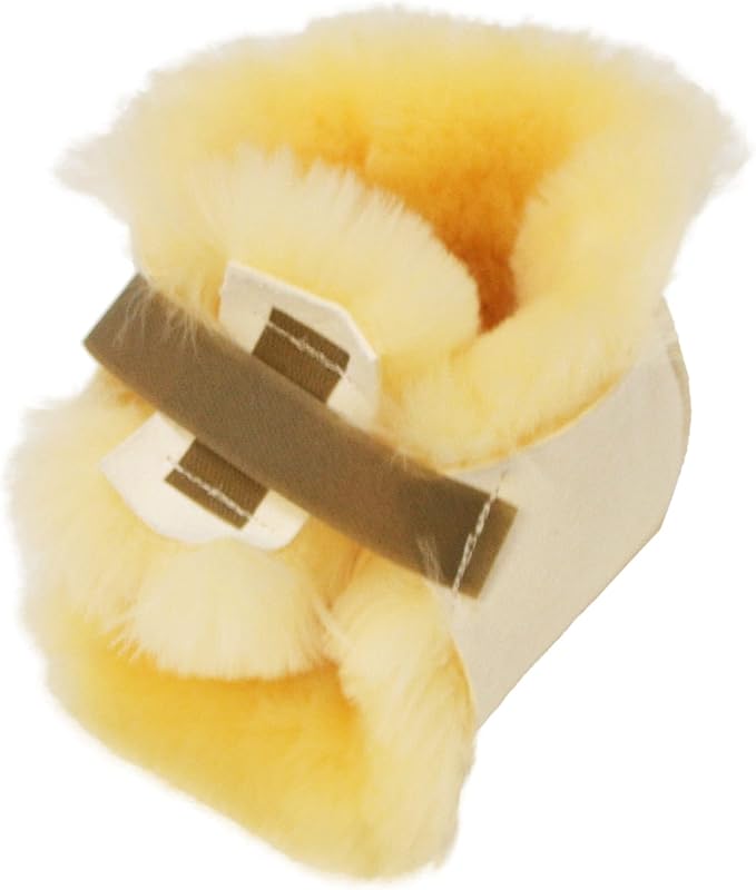 Sheepskin Ranch Sofsheep Medical Sheepskin Heel Protector, Pressure Relief for Bed Sores, Ulcers, Sensitive Skin, Hospital Grade, Chrome Free, Washable, Hypoallergenic, Adjustable, Real Wool, Single