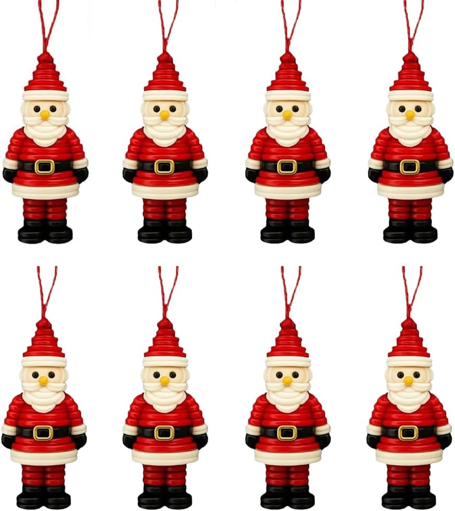 DIY Christmas Button Ornament Making Set - Snowman/Santa/Angel, Fun Holiday Craft Kit for All Ages, Ideal Xmas Tree Hanging Decor & Festive Gifts (A 8)