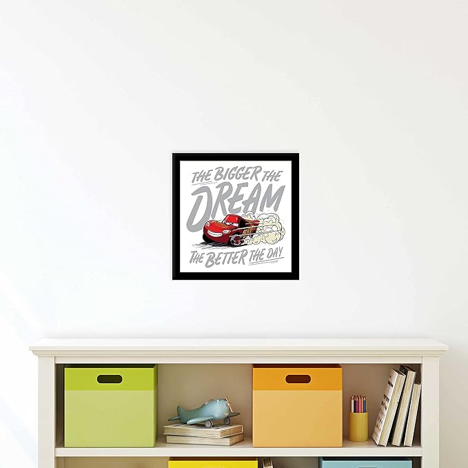 Disney Pixar Cars Lightning McQueen Framed Wall Decor - The Bigger The Dream, The Better The Day