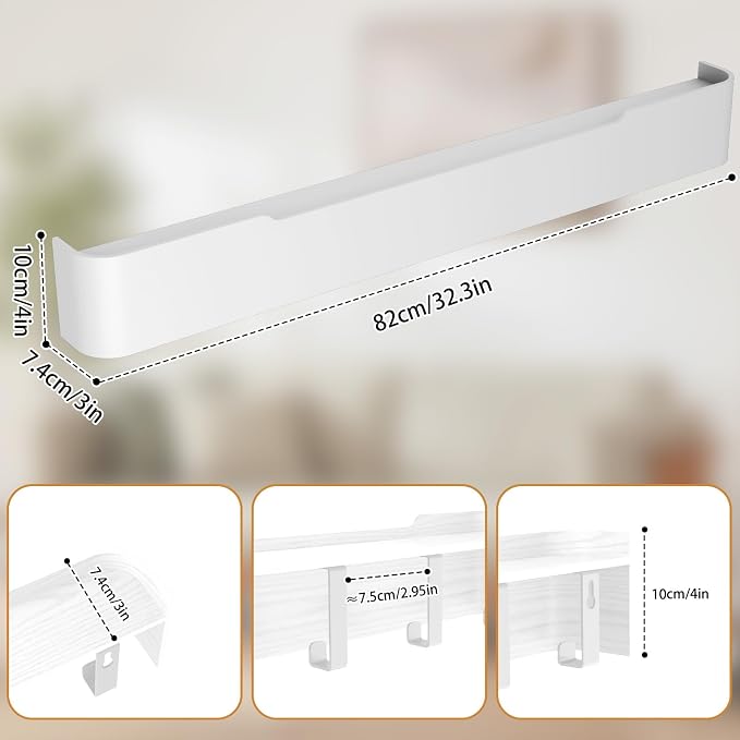 Wall Mounted Coat Rack with Shelf, Wooden Entryway Organizer with Hidden Metal Hooks for Hanging Coats Bags Keys, Modern Floating Shelf for Hallway Bathroom