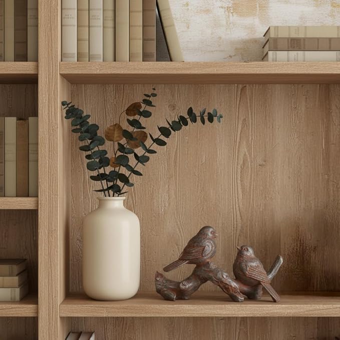 Braxio Bird Figurines Home Decor – Resin Tabletop Vintage Distressed Birds on Branch, Rustic Farmhouse Decor for Living Room, Bedroom, Office, 6 x 2.3 x 3.4 Inches