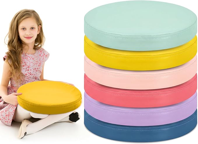 Juexica 6 Pcs Extra Thick Flexible Seating Floor Cushions Assorted Colored Pillow Floor Cushions for Classroom Soft Flexible Seating for Kids Learning Sitting Daycare School Chair (Hippie Boho Color)