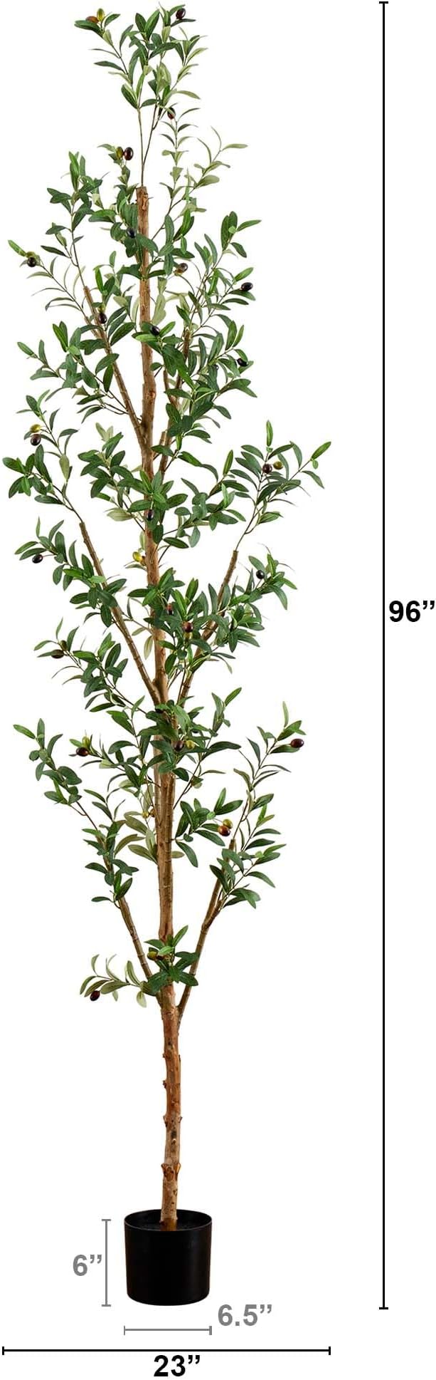 Potted Olive Artificial Tree - 8' - Green