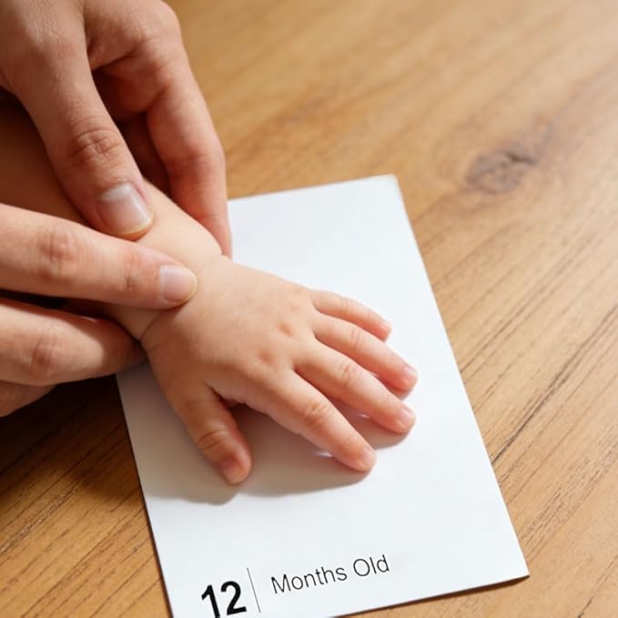 Baby Inkless Milestone Cards Hand Casting Kit Ink Print Hand and Footprint Kit Dog or Cat Pet Paw Print Kit Baby Newborn Footprint Kit Photo Album Keepsake Book Feet Stamp (Single FineGift Set)