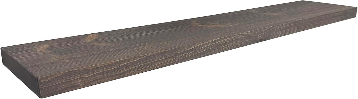 joelsantiques 60 Inch Wooden Floating Shelves for Wall - 60x10x2 in - Made of Natural Wood - Long Heavy Duty Rustic Wall Shelves for Bedroom - Perfect for Living Room, Kitchen - Gray