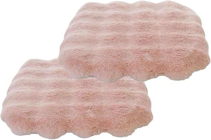 Lifup 2 Pack Square Chair Pads Memory Foam Seat Cushion Soft Cozy Plush Non Slip Thick Pad with Ties and Removable Cover for Dining Room, Office Pink 16 x 16 Inch