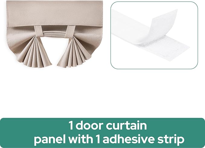 HOMEIDEAS 100% Natural Linen Blackout French Door Curtains, Privacy Door Window Curtains, 30 X 40 Inch Room Darkening Blinds, Thermal Insulated Shades for Bedroom, 1 Panel