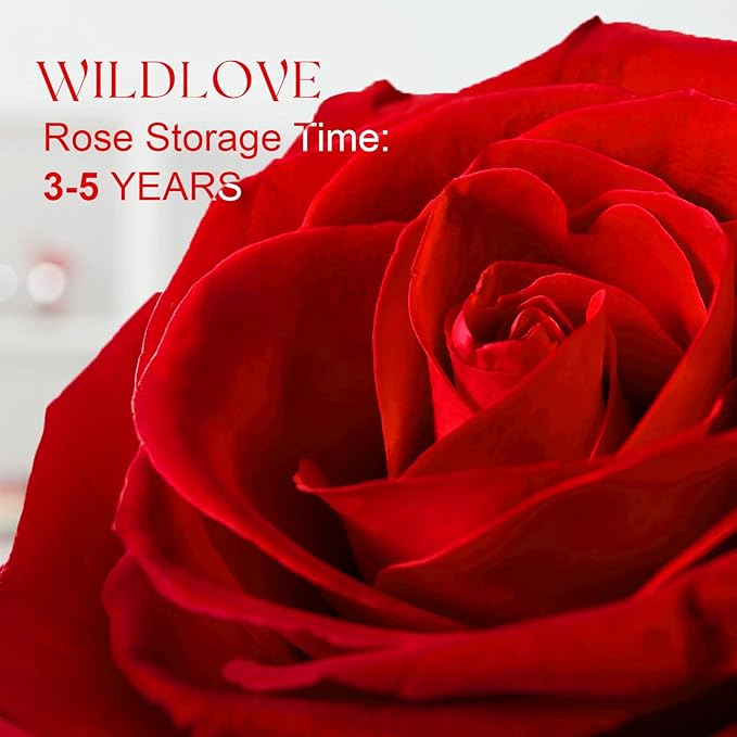 WILDLOVE Forever Real Rose with Heart Necklace, Preserved Flowers Gifts for Mom, Wife and Girlfriend on Christmas, Mother's Day, Anniversary, Birthday Gifts for Women, I Love You for Her