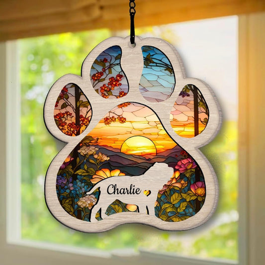 IZI POD Personalized Neapolitan Mastiff Suncatcher Dog Memorial Gifts, Custom Neapolitan Mastiff Ornament Christmas Tree, Pet Remembrance Gift, Loss of Dog Sympathy Gift, Pet Loss Suncatcher