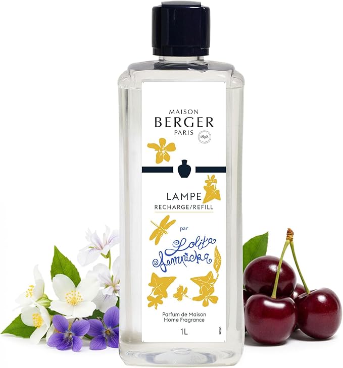 Maison Berger Lolita Lempicka Lampe Berger Refill, 1 Liter (33.8 fl oz), 2-in-1 Catalytic System, Neutralizes Odors and Diffuses Fragrance, Ivy Leaves, Star Anise, Licorice Flower, Made in France