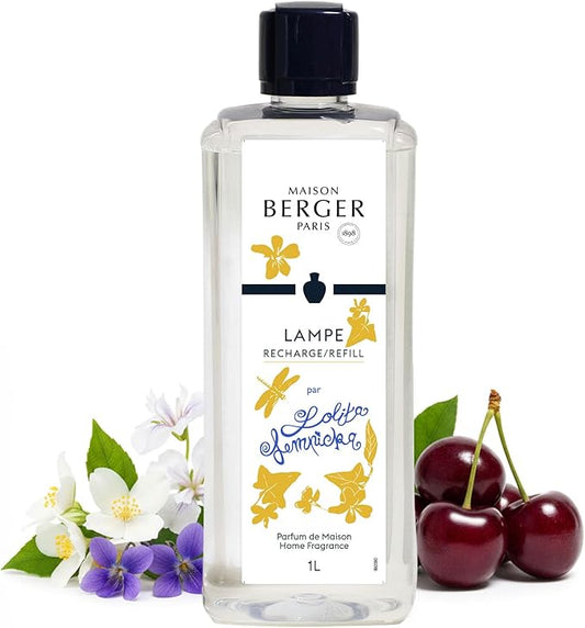 Maison Berger Lolita Lempicka Lampe Berger Refill, 1 Liter (33.8 fl oz), 2-in-1 Catalytic System, Neutralizes Odors and Diffuses Fragrance, Ivy Leaves, Star Anise, Licorice Flower, Made in France