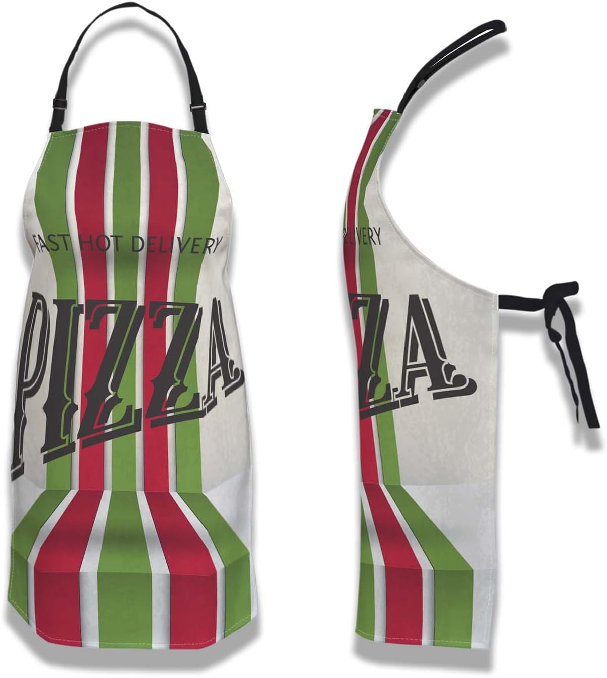 Cute Cooking Apron for Men Retro Pizza Pinafore Aprons for Women for Kitchen Cooking Restaurant BBQ Painting Crafting Gardening 27” (W) x 31” (H), Waterproof Apron