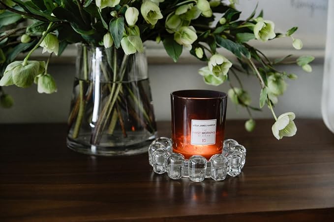 Original Bubble Candle Dish Small by Alice Lane – Clear Glass Decorative Candle Holder for Home Decor, Small Candles & Diffusers