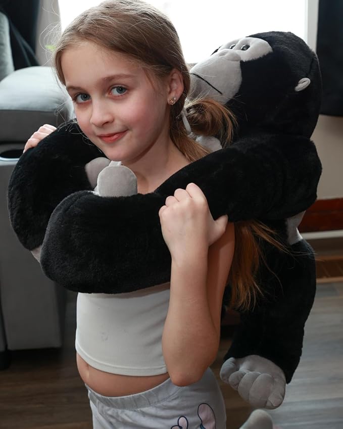 MaoGoLan Big Gorilla Stuffed Animal,23.6" Giant Gorilla Plush Toy,Soft and Cuddly Companion Plushie Gift for Gorilla Lover,Theme-Party Favor,Kids