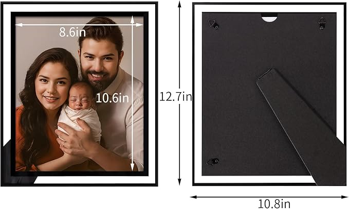 IZIDDO 8x10 Picture Frames Set of 4, Black Glass Photo Frame,for Wall Mount or Tabletop Standing,Gift Picture Frame, Horizontally or Vertically (8x10, Black)