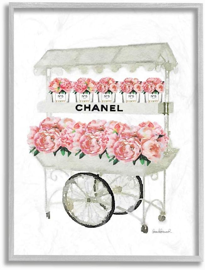 Stupell Industries Fashion Flower Stand Gray Framed Wall Art, 16x20, Multi-Color