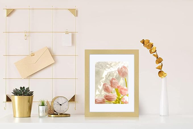 CORE ART 11x14 Gold Picture Frame Set of 4,Display Pictures 8x10 with Mat or 11 x 14 without Mat,Multi Photo Frames Collage for Wall or Tabletop Display