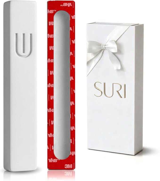 SURI Mezuzah for Door with Scroll – 9 Inch Modern Mezuzah Case with Non Kosher Scroll Included, Fits up to 8” Scroll, Easy Adhesive Installation, Gift Box Included