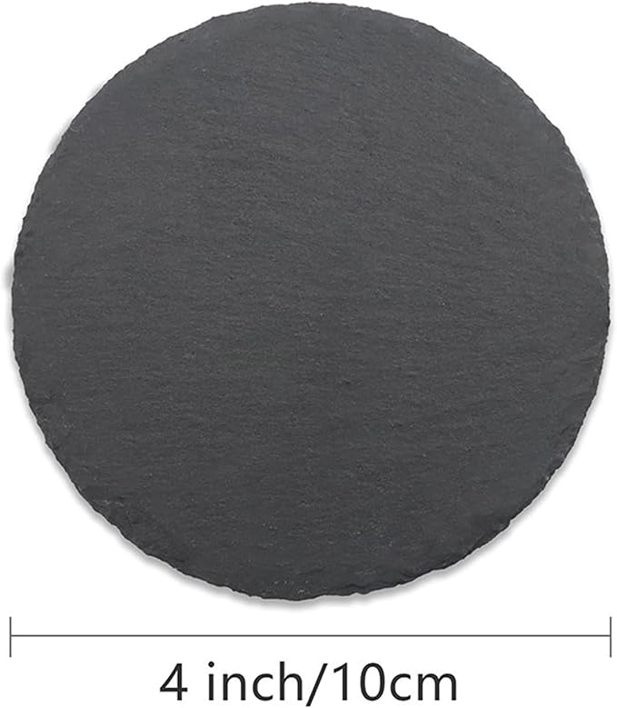 60 Pack 4 Inch Slate Coasters,Black Blank Slate for Laser Engraving,Square & Round Slate Coasters Bulk for Home & Bar Table Protection (30square+30round)