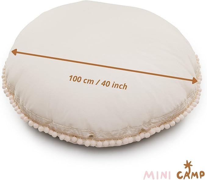 MINICAMP Large Kids Floor Cushion – Ultra Fluffy Washable Bean Bag Chair & Reading Pillow with Boucle Sherpa Cover – Soft Kids Lounger Floor Seat for Playroom, Bedroom or Nursery - Made in EU