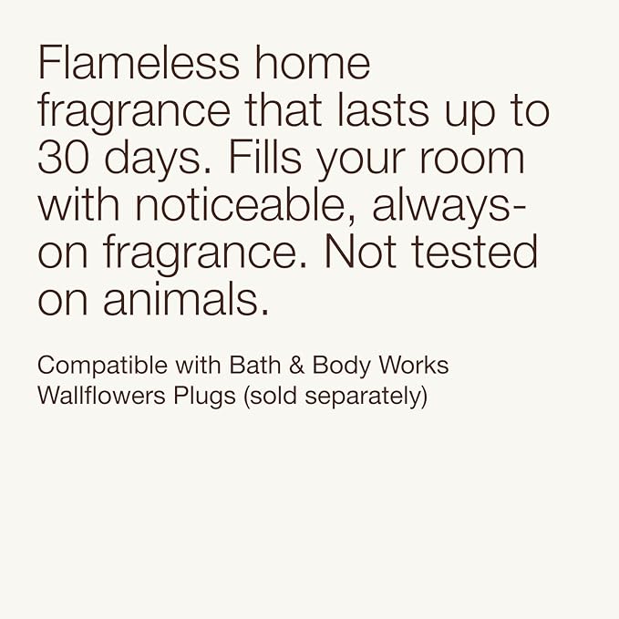 Bath & Body Works Wallflowers Refills, Mahogany Teakwood Scent, Plug-in Air Freshener Refills for Bedrooms, Bathrooms & Living Spaces, 4 Pack