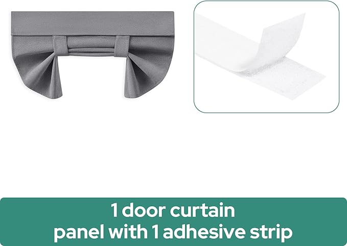 HOMEIDEAS 100% Dark Grey Linen Blackout French Door Curtains, Privacy Door Window Curtains, 26 X 72 Inch Room Darkening Blinds, Thermal Insulated Shades for Bedroom, 1 Panel