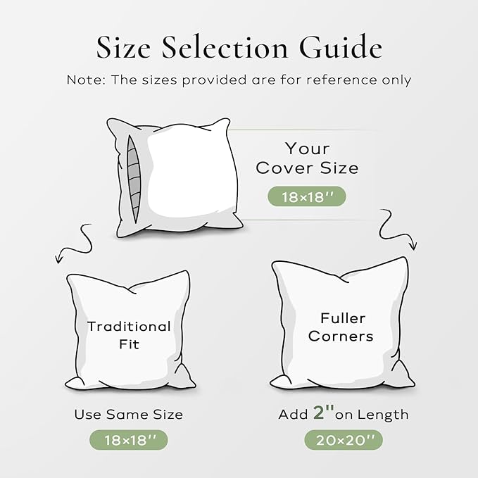 Ashler Home Deco Synthetic Down Pillow Inserts, 18x18 Down Alternative Throw Pillows Insert Sleeping Pillows with 100% Cotton Cover Decorative Pillow Stuffer for Sofa, Couch Bed(Set of 2, White)