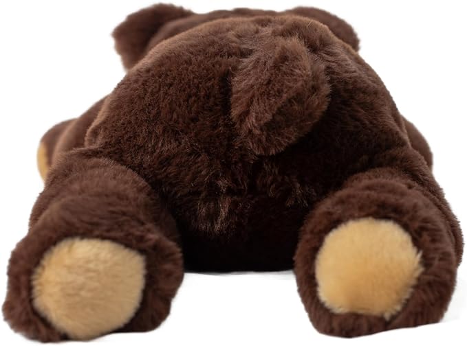 Lunapuer Bear Sensory Weighted Vibrating Pillow, Pressure Activated for Kids Adults, Plush Minky Soft Size: 11 by 20 inches Pillow Animal, Calming Therapy for Focus and Balance for Gift Birthday