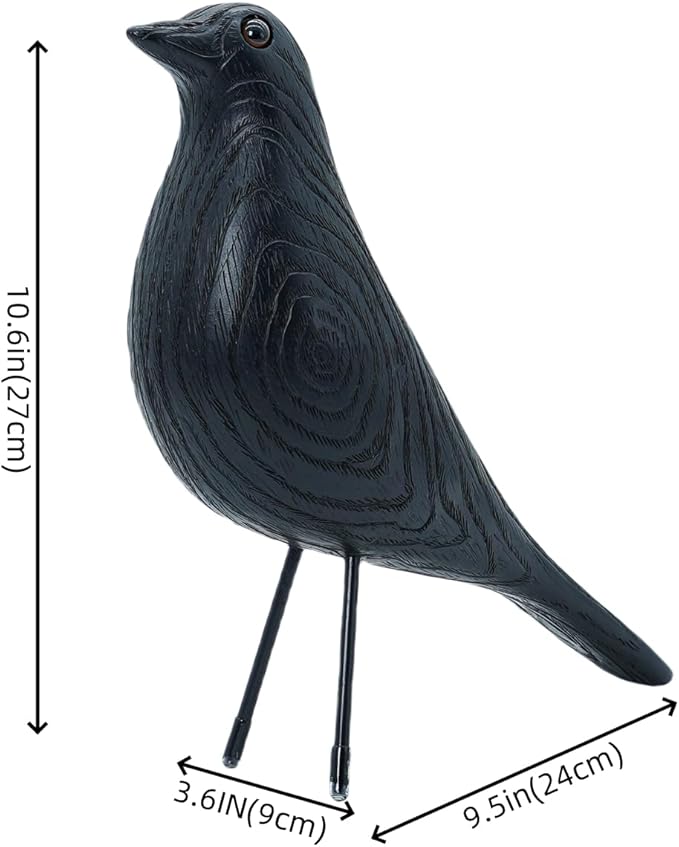 Mid Century Home Decor, House Bird, Adornment Office Home Decor, Desk Dove Ornament, Arts Pigeon Gifts, Replica Sculpture(Woodgrain, Black)